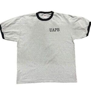 UAPB Vintage HBCU Stamp Out Smoking Ringer T-Shirt Gray Black Men's 2X